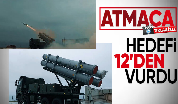 Yerli füze Atmaca hedefi vurdu