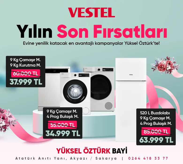 Yılın Son Fırsatları Yüksel Öztürk Vestel Bayi’de!