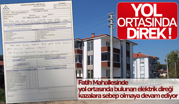 YOL ORTASINDA DİREK !