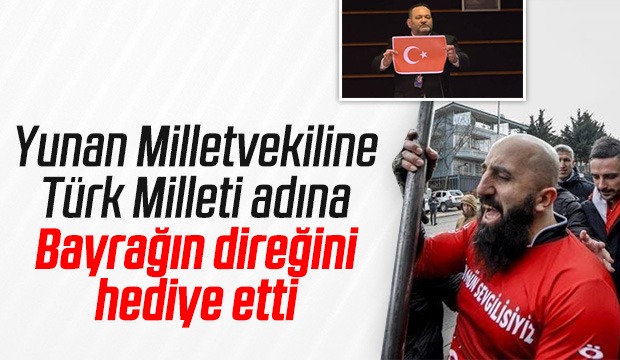 Yunanistan Büyükelçiliği önünde direkli tepki
