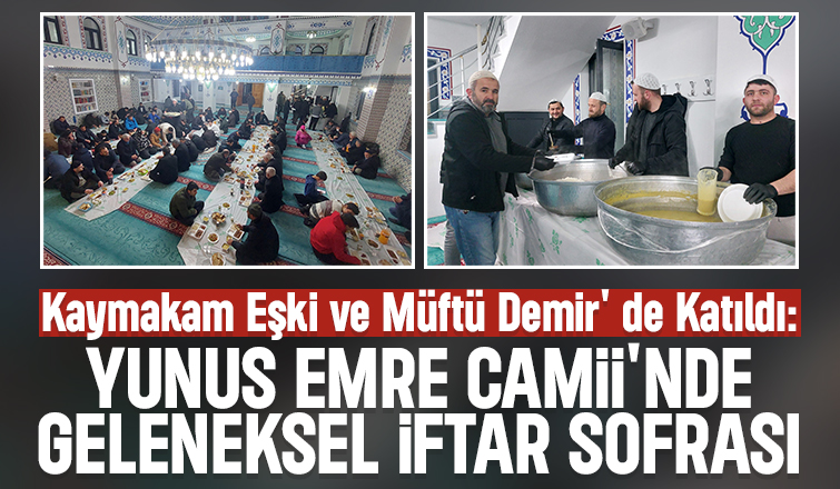 Yunus Emre Camii'nde geleneksel iftar sofraları devam ediyor