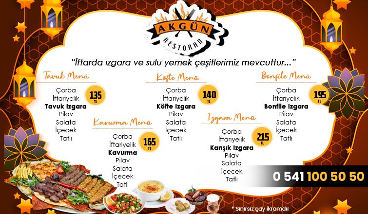 Zengin menü eşliğinde iftar keyfi: Akgün Restoran'da