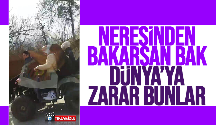 ATV tarzı motora binen 4 kişi ölüme böyle meydan okudu