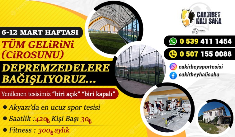 Çakırbey Halısaha deprem bölgesini unutmadı