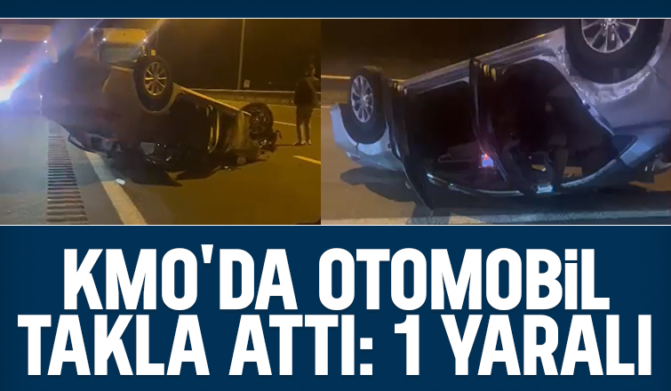 Otoyolda otomobil takla attı
