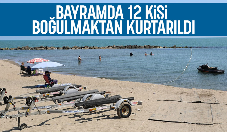 Sakarya sahillerinde bayramda 12 kişi boğulmaktan kurtarıldı