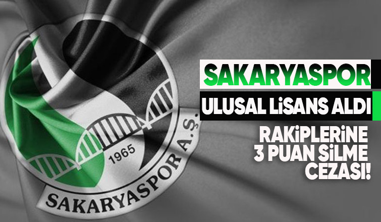 Sakaryaspor'un rakiplerine 3 puan silme cezası