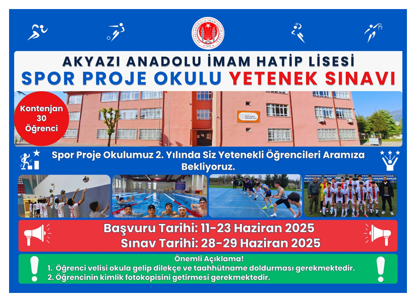 Akyazı Anadolu İmam Hatip Lisesi Sınav Başvuru