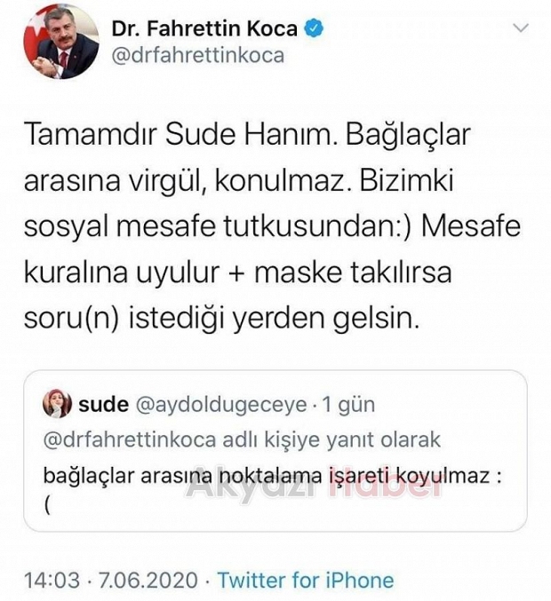 Bakan Koca'dan gülümseten yanıt