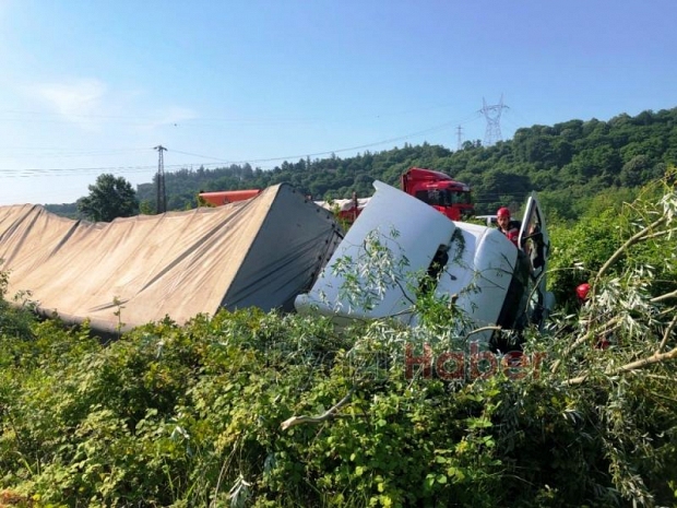 TIR şarampole uçtu