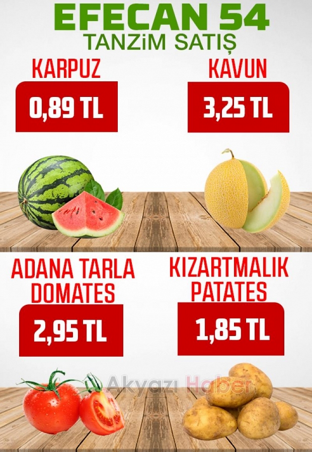 Efecan Tanzim Satışta her gün en ucuz fiyat