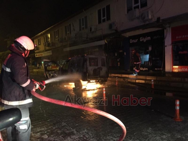 Akyazıda bir garip yangın