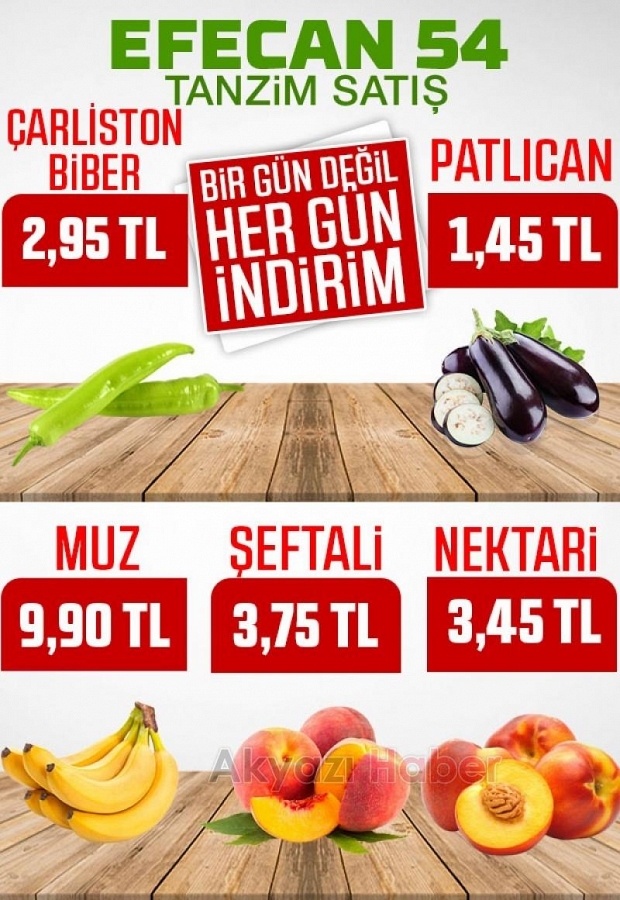 Efecan Tanzim satışta 1 gün değil her gün indirim