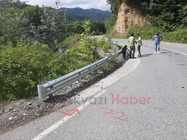 7 Mahalle yoluna çelik bariyer yapıldı