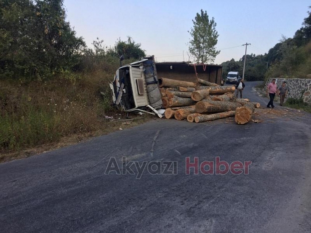 Freni patlayan kamyondan atlayıp canını kurtardı