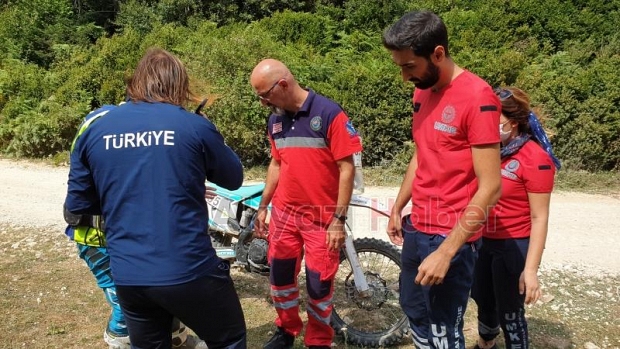 Ralli şampiyonasında kaza anı kamerada