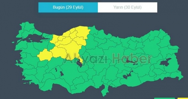 Sakarya için sel uyarısı