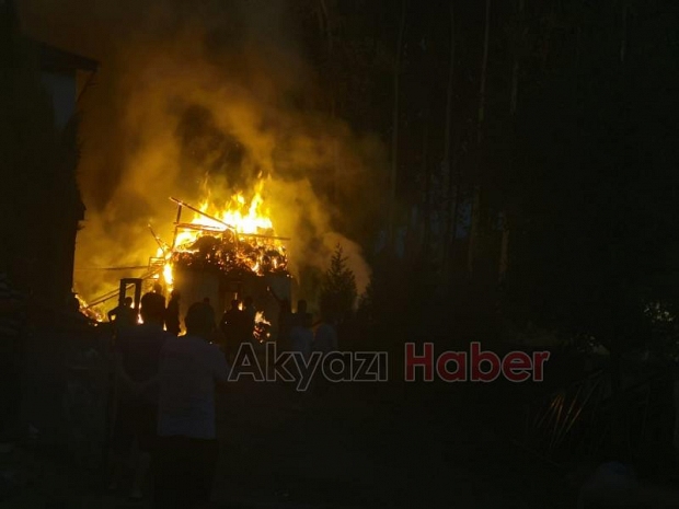 Ahır alevlere teslim oldu