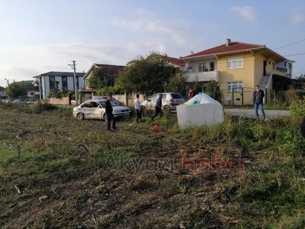 Hafriyat kamyonu ile otomobil çarpıştı