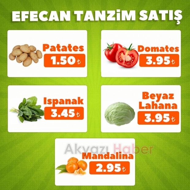 Efecan Tanzim Satışta her gün en ucuz fiyat