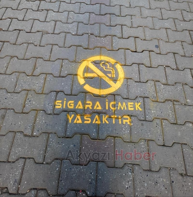 Akyazı'da sigara yasağına görselli uyarı