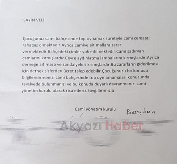 Cami Derneğinden velilere tepki çeken uyarı
