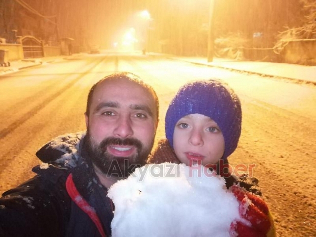 Akyazı'dan kar manzaraları