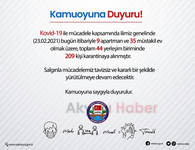 Valilik karantinadaki kişilerin sayısını açıkladı