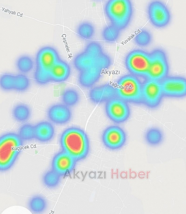 Akyazı'da harita kızarmaya başladı