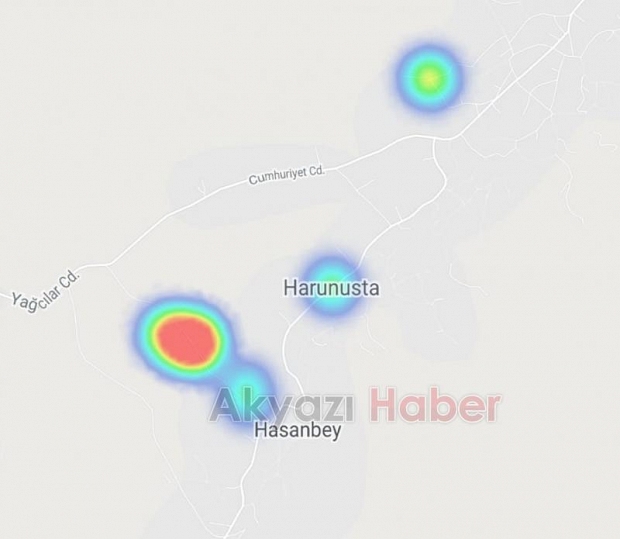 Akyazı'da harita kızarmaya başladı