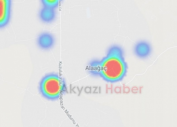 Akyazı'da harita kızarmaya başladı