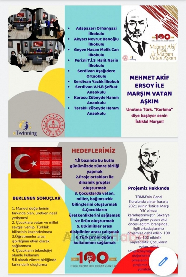 Akyazı'da Anaokulu öğrencilerinden İstiklal Marşı etkinliği