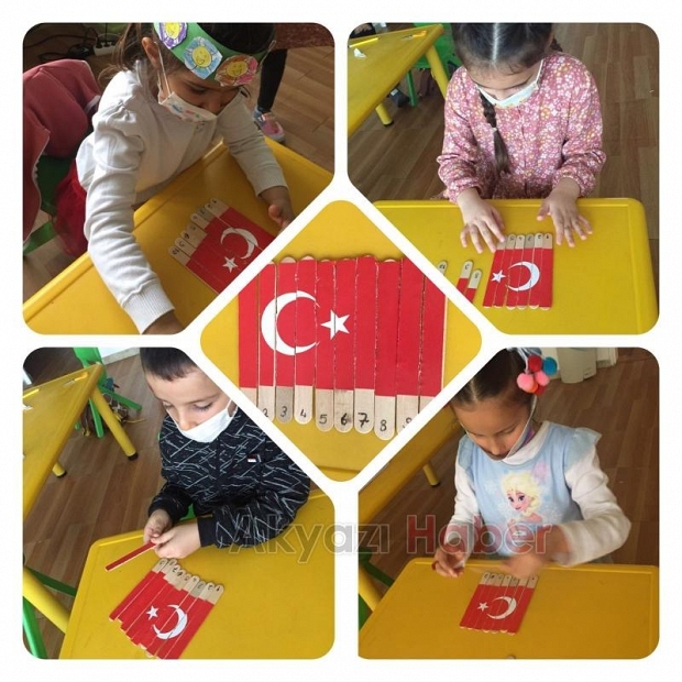 Akyazı'da Anaokulu öğrencilerinden İstiklal Marşı etkinliği