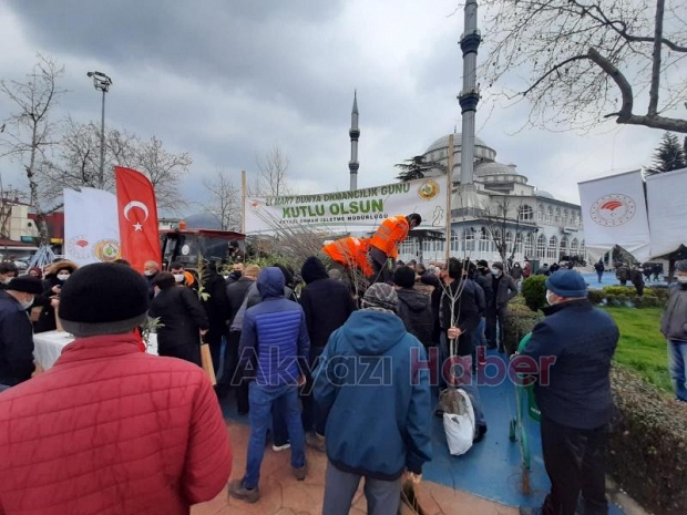 Akyazı'da vatandaşlara fidan dağıtıldı