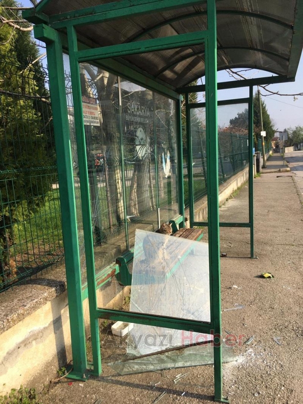 Otobüs durağına maganda saldırısı