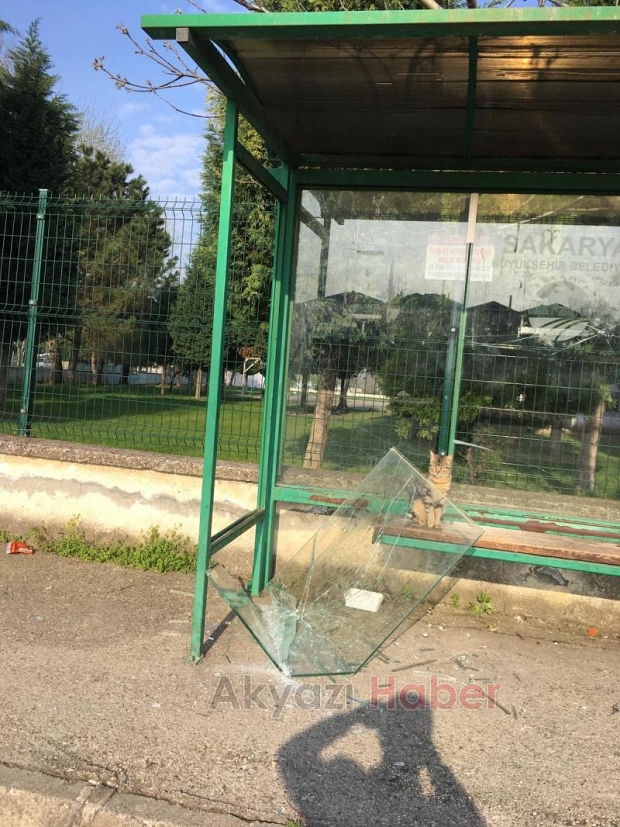 Otobüs durağına maganda saldırısı