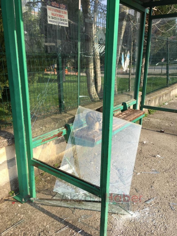 Otobüs durağına maganda saldırısı
