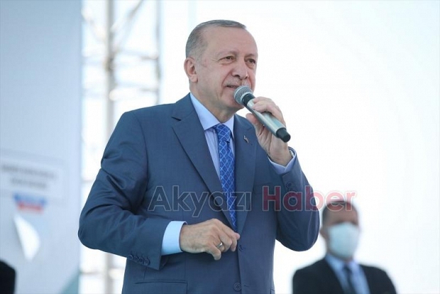 Sakarya'da Cumhurbaşkanı Erdoğan'a coşkulu karşılama