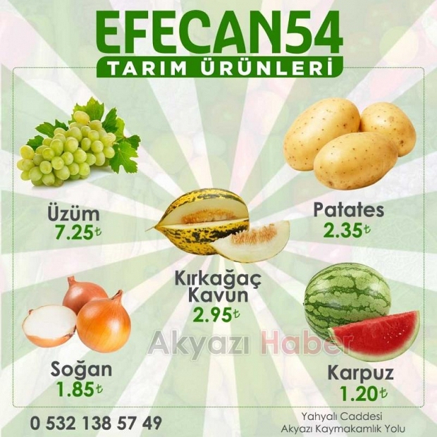 Efecan Tanzim Satışta her gün en ucuz fiyat