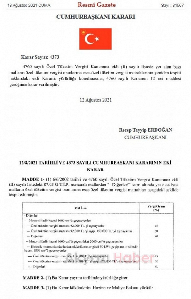 ÖTV matrah limitleri değişti; Otomobil fiyatları düşecek