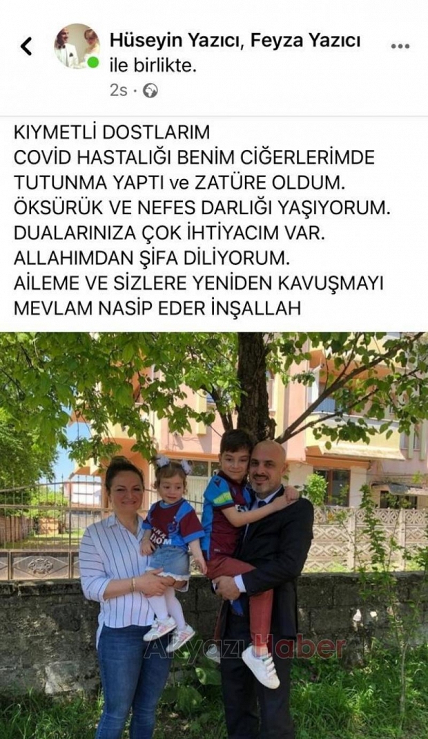 Koronaya yakalanan Hüseyin Yazıcı dua istedi