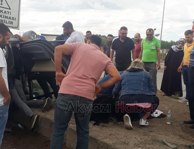 Otomobil takla attı Düzceli aile ölümden döndü