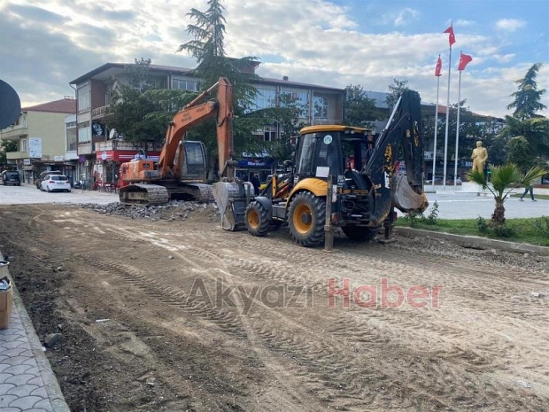 Akyazı belediyesi Merkezde çalışmalara başladı