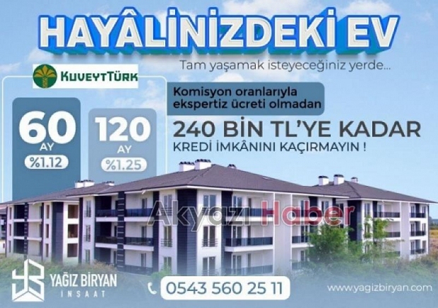 Yağız Biryan İnşaat'tan Akyazı'ya yeni bir proje