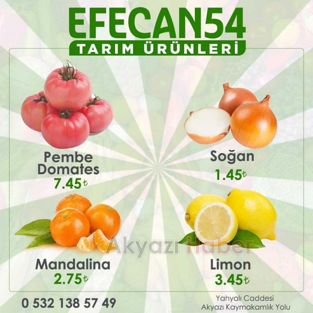 Efecan Tanzim Satışta her gün en ucuz fiyat