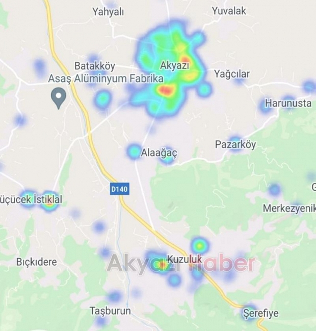 Akyazı'nın korona haritasında son durum