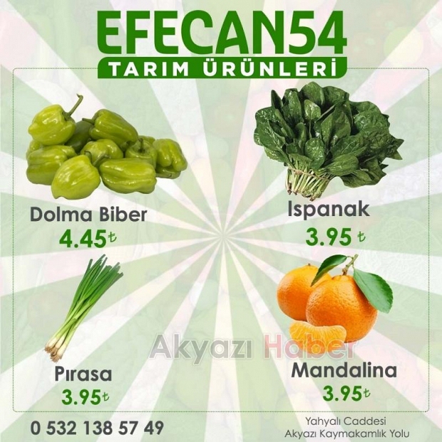 Efsane indirimler Efecan tanzim satışta