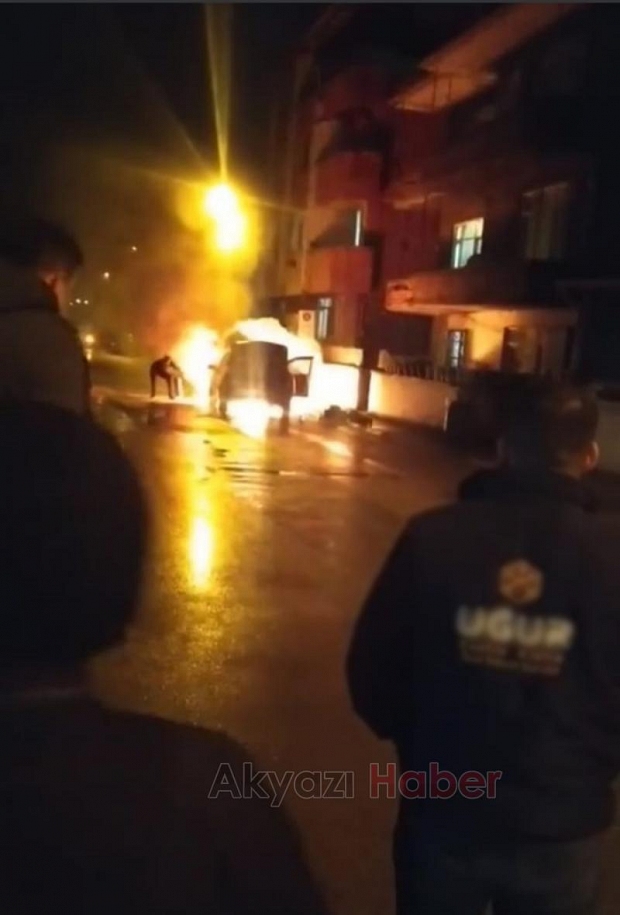 Otomobilde yangın çıktı