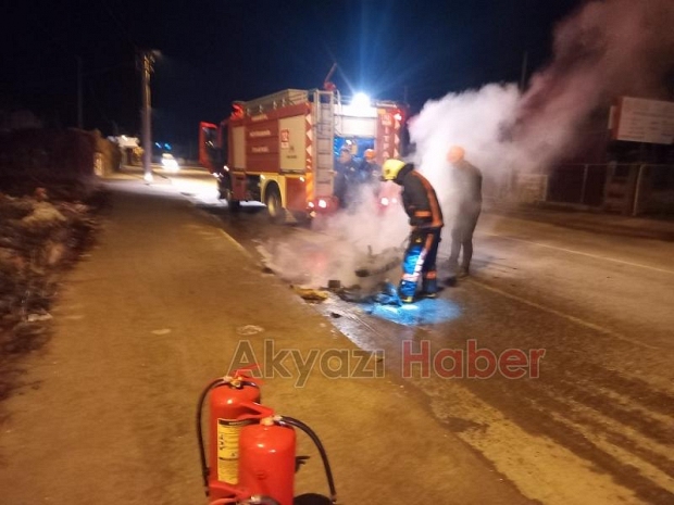 Çevirmeye takıldı kızıp motorunu yaktı