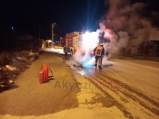 Çevirmeye takıldı kızıp motorunu yaktı